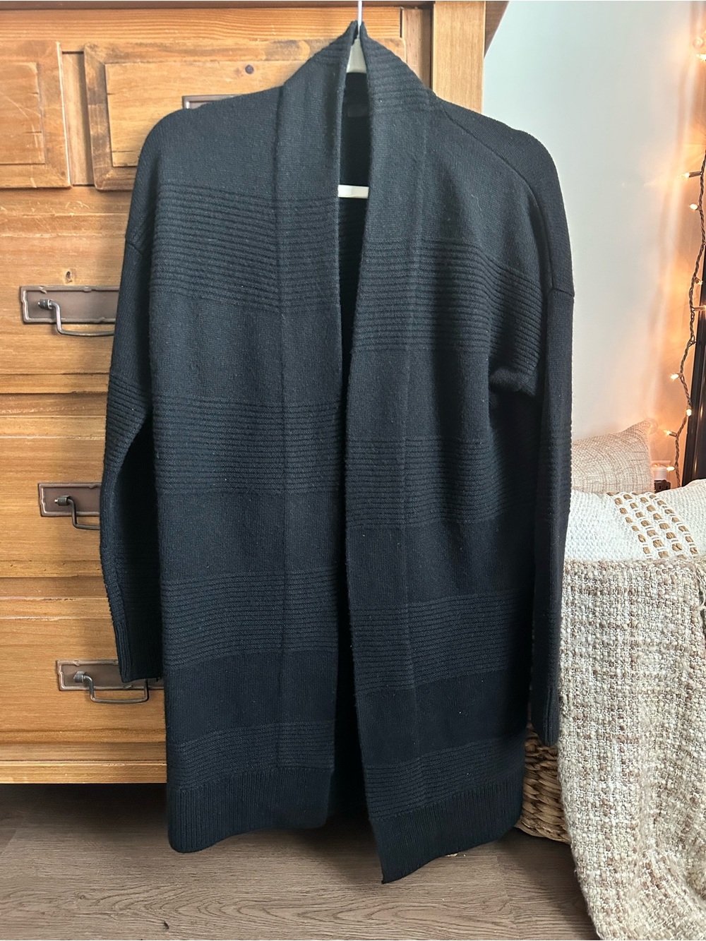 Raffi Black Textured Knit Cashmere Cardigan